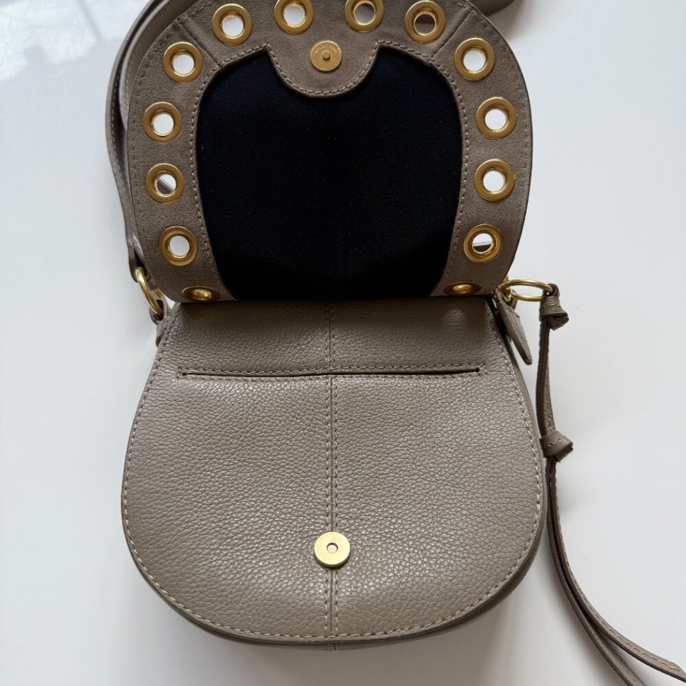 See by Chloe Suede & Leather Grey Shoulder Handbag w grommets - Picture 4 of 7